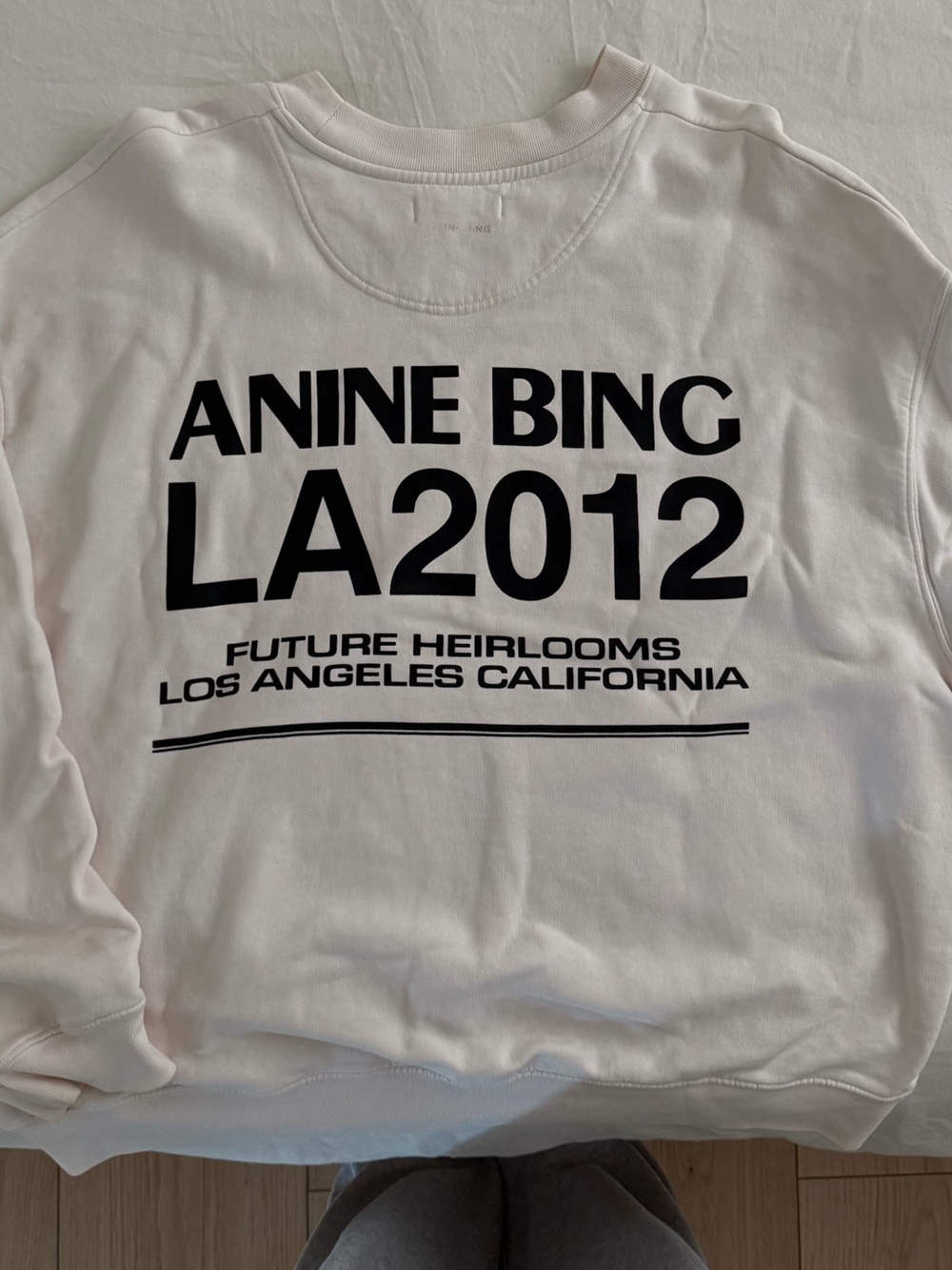 Anine Bing White Sweatshirt with Black LA2012 Graphic